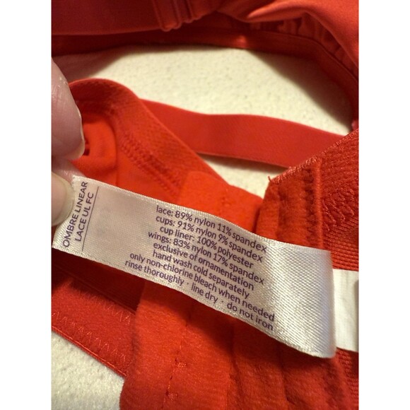 Cacique Ombré Lace Full Coverage Underwire Bra Size 42D Orange - Picture 4 of 4